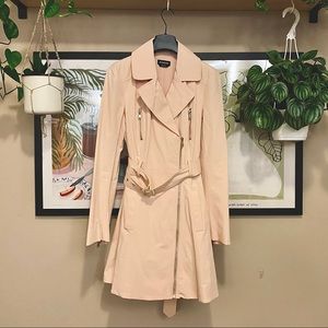 BEBE 🌸 Blush Pink Long Trench in EXCELLENT CONDITION